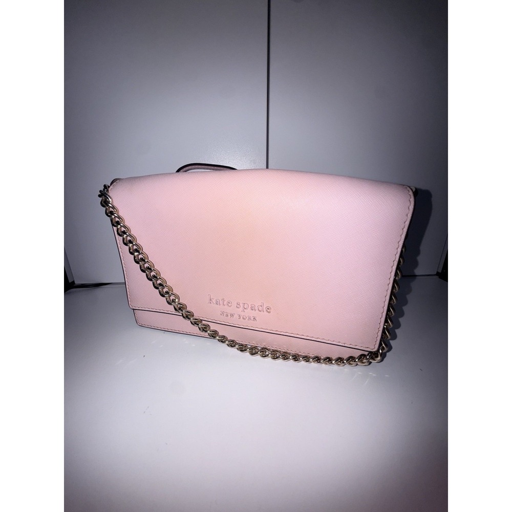 Kate Spade Baby Pink Crossbody Or‎ Shoulder Bag With Strap  Chain Small Wallet S